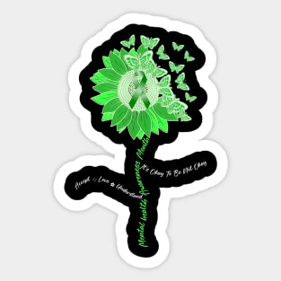 It'S Okay To Not Be Okay Butterfly Green Ribbon Sticker